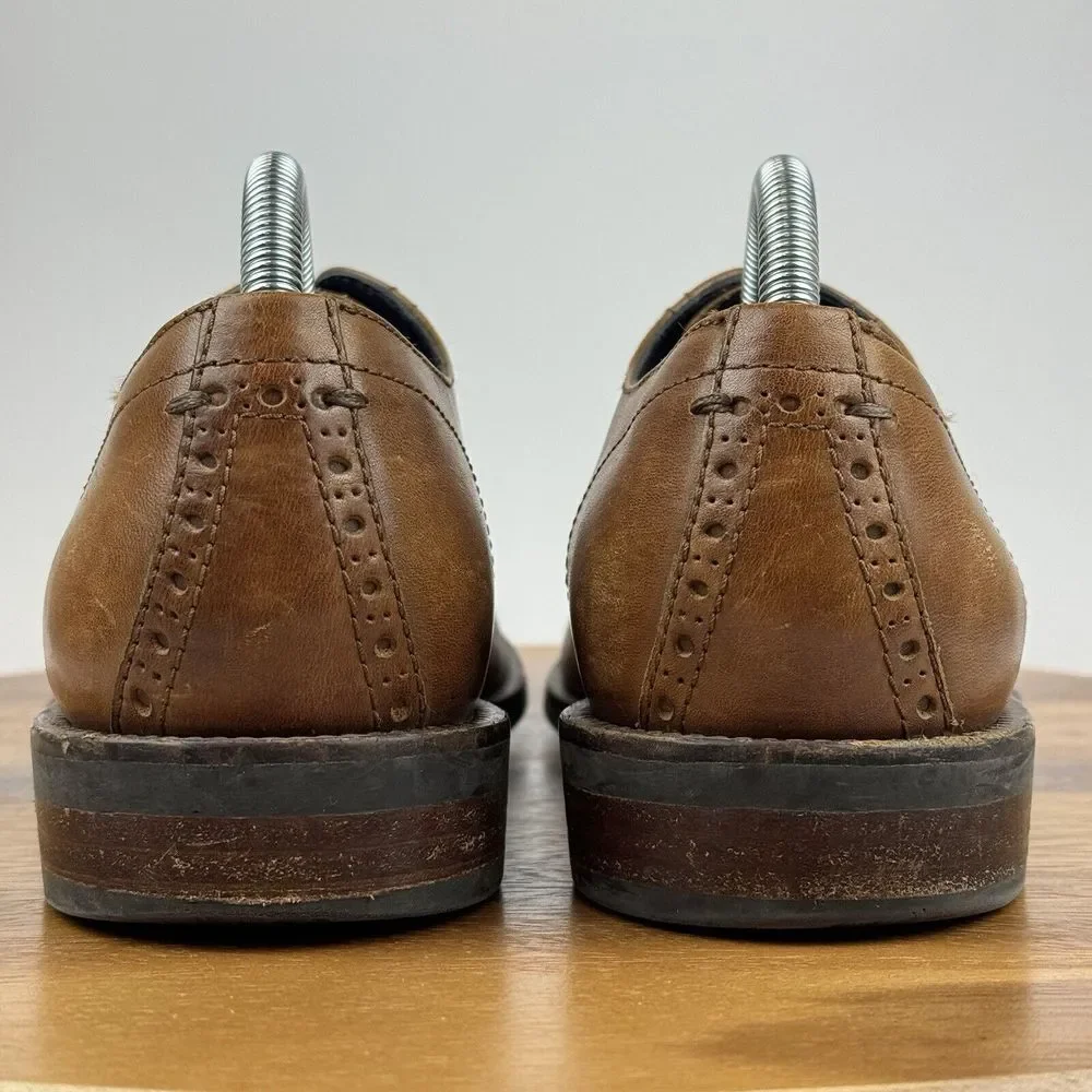 Mens Cole Haan Grand Os Brown Leather‎ Eyelet Cap Toe Oxfords Shoes Size 8 M